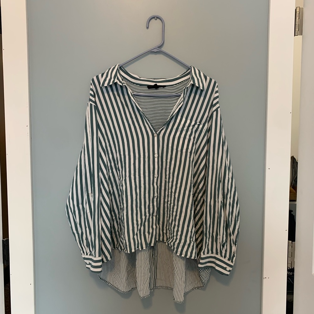 Women’s Jane and Delancey Striped Button-Down Blouse